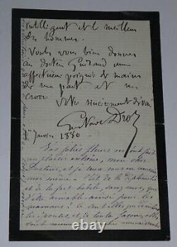 Gustave DROZ Lettre autographe signée Vos fleurs nous arrivent 4 pages 1880