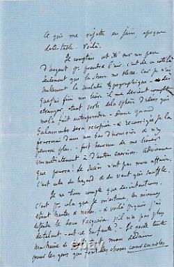 Gustave FLAUBERT Lettre autographe signée. Salammbô face aux Misérables
