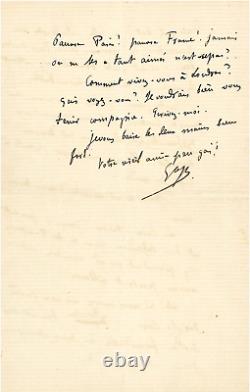 Gustave FLAUBERT Lettre autographe signée. Son désespoir et la guerre de 1870