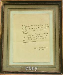 Gustave FLAUBERT Lettre autographe signée au ministre des Lettres (1870)