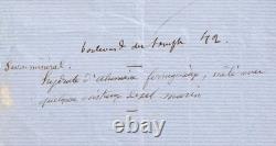 Gustave FLAUBERT Lettre autographe signée double autographe Académie 1865
