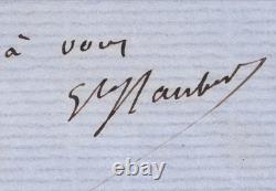 Gustave FLAUBERT Lettre autographe signée double autographe Académie 1865