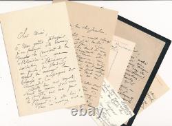 Gustave Fraipont 4 lettres autographes signées et 2 cartes Jambon Nadar humour