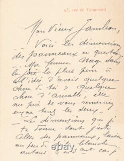 Gustave Fraipont 4 lettres autographes signées et 2 cartes Jambon Nadar humour