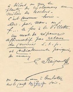 Gustave Fraipont 4 lettres autographes signées et 2 cartes Jambon Nadar humour