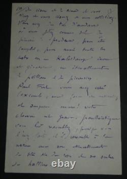 Gustave KAHN EXCEPTIONNELLE LETTRE AUTOGRAPHE SIGNÉE DE 16 PAGES A Paul FORT