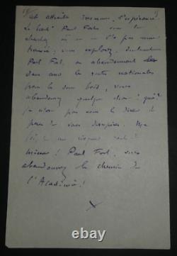 Gustave KAHN EXCEPTIONNELLE LETTRE AUTOGRAPHE SIGNÉE DE 16 PAGES A Paul FORT