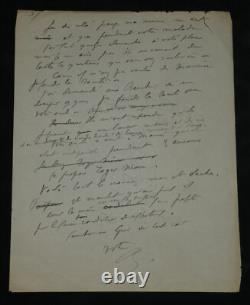 Gustave Quinson Longue lettre autographe signée à Sacha Guitry 1914 3 pages