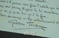 Gustave TOUDOUZE -TROIS LETTRES AUTOGRAPHES SIGNÉES- Al. DAUDET, Ed. De GONCOURT