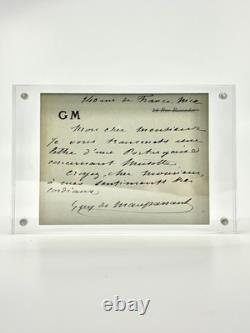Guy de MAUPASSANT Carte lettre autographe signée Très belle signature Guy de MAUPASSANT Carte lettre autographe signée Très belle signature