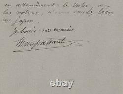 Guy de MAUPASSANT / Lettre autographe signée sur son roman Fort comme la mort