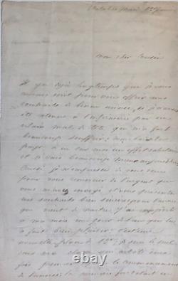 Guy de MAUPASSANT Rare lettre autographe signée de jeunesse (1867)