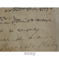 HAHN Reynaldo Lettre Autographe Signée 1910 partition sheet music score