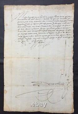 HENRI III Roi de France Lettre signée Guerre Jonction armée calviniste