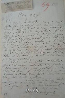 HENRI ROCHEFORT Lettre manuscrite signée à un Romancier. 1870. Prison / Roman