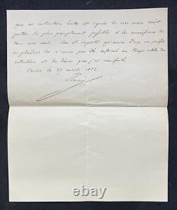 HENRI V Lettre autographe signée Projet politique, Monarchie et Napoléon III