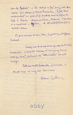 H. GUILLEMIN lamartine lettre autographe signée Janvier parti social Daniel-Rops