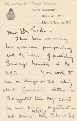 Harold Stanley EDE 2 lettres autographes signées à Maurice SACHS Gaudier Brzeska