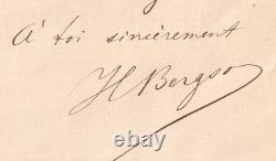 Henri BERGSON se defend de toute manigance Lettre autographe signée 1884