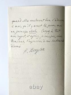 Henri Bergson 3 Lettres Autographes Signées Henri Bergson 3 Lettres Autographes Signées
