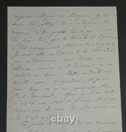 Henri Cantel Lettre autographe signée à Mon cher Georges, 1876