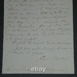 Henri Cantel Lettre autographe signée à Mon cher Georges, 1876