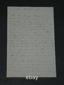 Henri Cantel Lettre autographe signée à Mon cher Georges, 1876