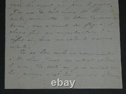 Henri Cantel Lettre autographe signée à Mon cher Georges, 1876