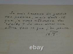 Henri Fauconnier, Lettre autographe signée 1958 Malaisie EO prix Goncourt