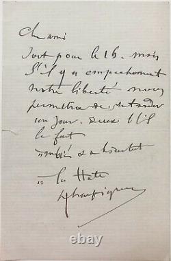 Henri HARPIGNIES Lettre autographe signée / Rose Maireau