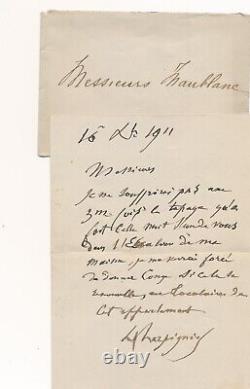 Henri Joseph HARPIGNIE paysage aquarelle signée ET lettre autographe signée