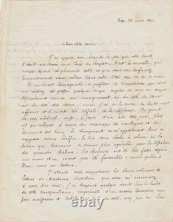 Henri LACORDAIRE Lettre signée à Alfred DE FALLOUX