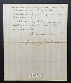 Henri MATISSE Belle lettre autographe signée de la débâcle et lexode 1940