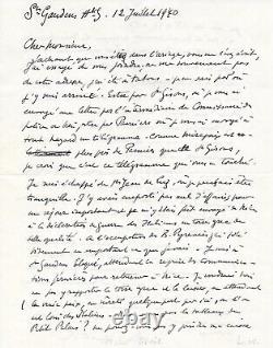 Henri MATISSE Lettre autographe signée 1940 Seconde Guerre Mondiale