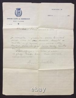 Henri MATISSE Lettre autographe signée Zita et ses amies Odalisques 1928