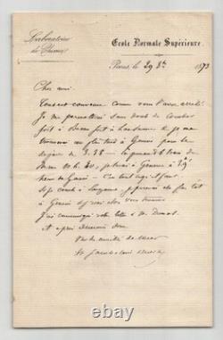 Henri Sainte-Claire Deville Lettre autographe signée à un ami 1873