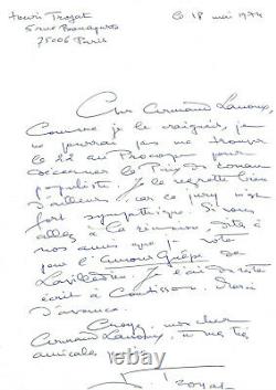 Henri TROYAT, Ecrivain, 1974, Lettre Autographe Signée à A. LANOUX