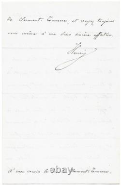 Henri d'ARTOIS, comte de CHAMBORD / Lettre autographe signée / Venise / Souvenir