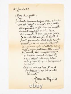 Henri de REGNIER 1895 Poèmes 3 lettres AUTOGRAPHES SIGNÉES ex. Larguier