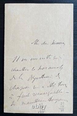 Henri de TOULOUSE-LAUTREC Lettre autographe signée à sa mère
