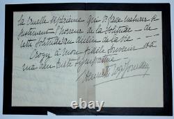 Henriette JOURDAIN LETTRE AUTOGRAPHE SIGNÉE SUR LA MORT DE Roger JOURDAIN