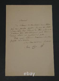 Henry Cohen Lettre autographe signée Je réclame toute votre indulgence