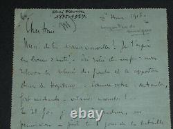 Henry Février LETTRE AUTOGRAPHE SIGNÉE du Front À Henri Woolet 1916 WW1