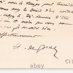 Henry de Gorsse - lettre autographe signée 1 page