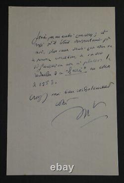 Henry de Montherlant -Lettre autographe signée à Christian Melchior-Bonnet, 1952