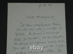 Henry de Montherlant Lettre autographe signée marque de sympathie 1954