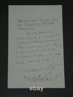 Henry de Montherlant Lettre autographe signée marque de sympathie 1954