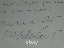 Henry de Montherlant Lettre autographe signée marque de sympathie 1954