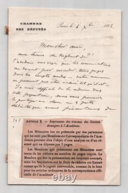 Hervé Mangon 3 lettres et 1 carte de visite autographes signées à Risler 1876