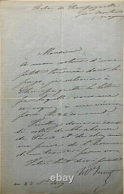 Horace VERNET Lettre autographe signée